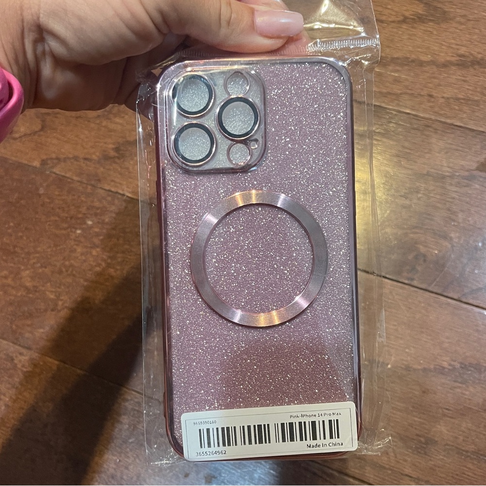 New MagSafe Magnetic Case iPhone 14 Pro Max Pink Glitter NWT